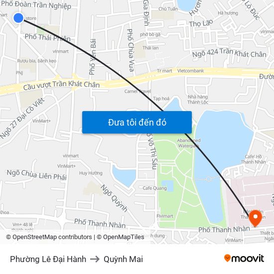 Phường Lê Đại Hành to Quỳnh Mai map