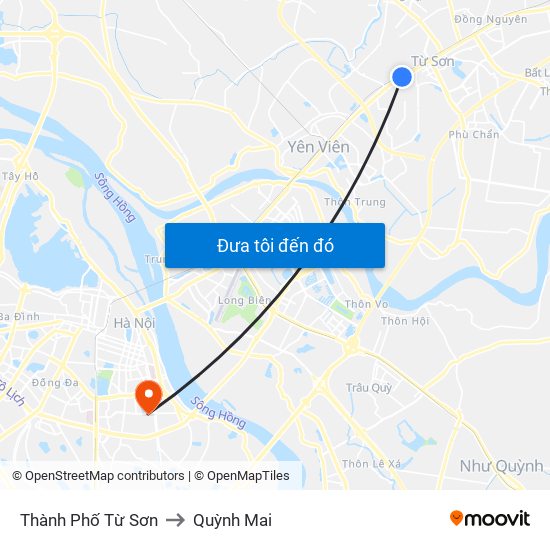 Thành Phố Từ Sơn to Quỳnh Mai map