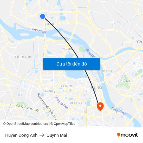 Huyện Đông Anh to Quỳnh Mai map