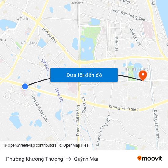 Phường Khương Thượng to Quỳnh Mai map