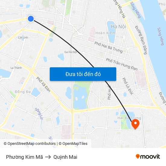 Phường Kim Mã to Quỳnh Mai map