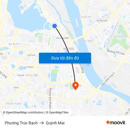 Phường Trúc Bạch to Quỳnh Mai map