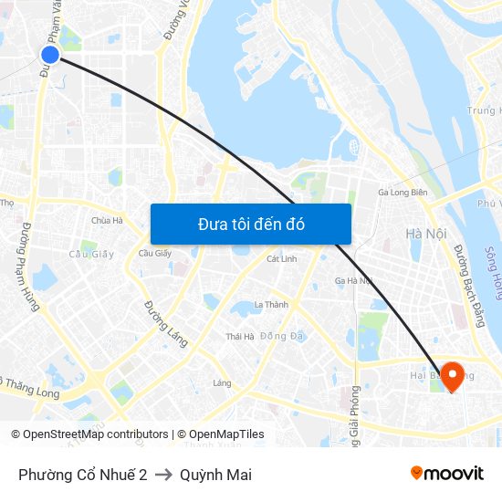 Phường Cổ Nhuế 2 to Quỳnh Mai map