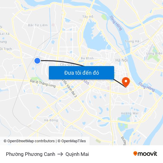 Phường Phương Canh to Quỳnh Mai map