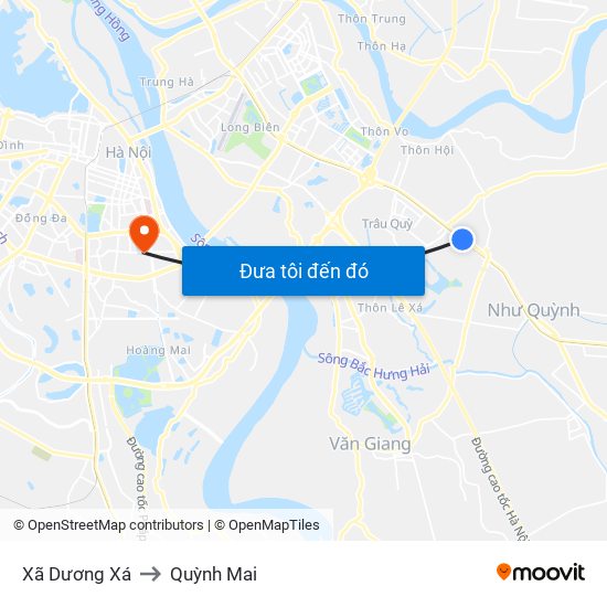 Xã Dương Xá to Quỳnh Mai map