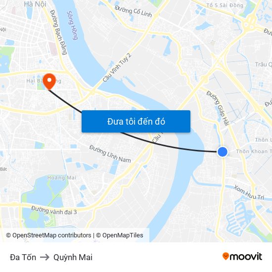 Đa Tốn to Quỳnh Mai map