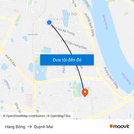 Hàng Bông to Quỳnh Mai map