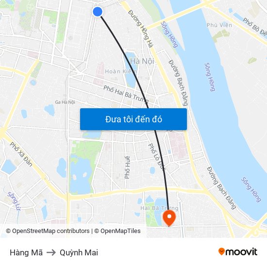 Hàng Mã to Quỳnh Mai map