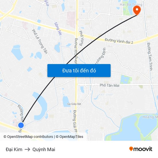 Đại Kim to Quỳnh Mai map