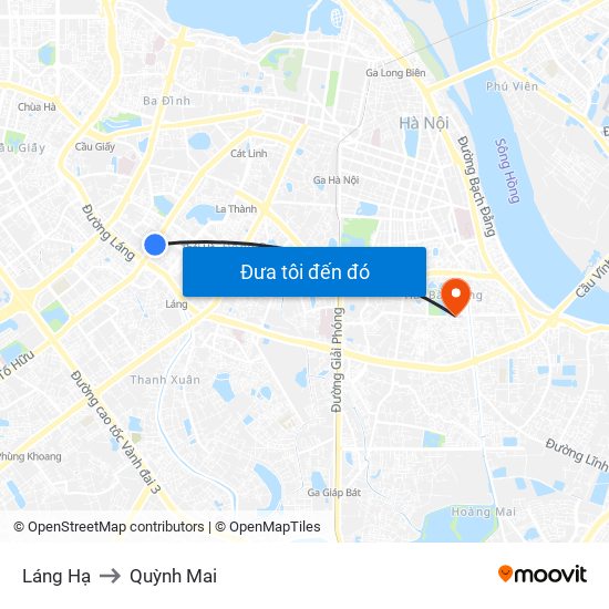 Láng Hạ to Quỳnh Mai map