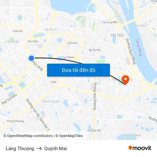 Láng Thượng to Quỳnh Mai map