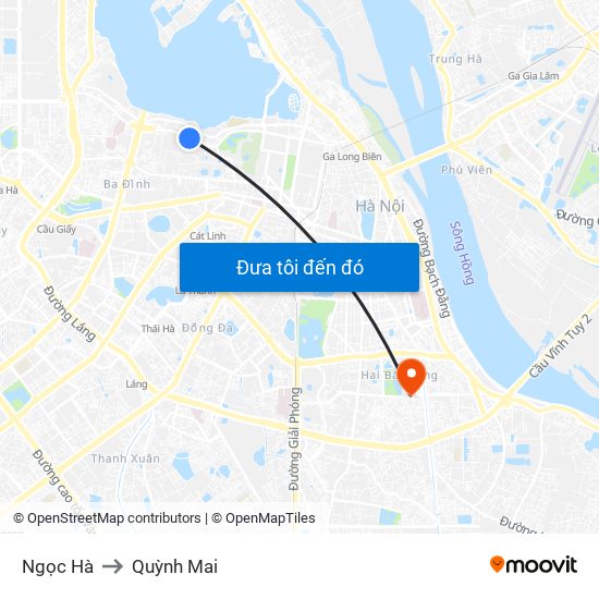 Ngọc Hà to Quỳnh Mai map