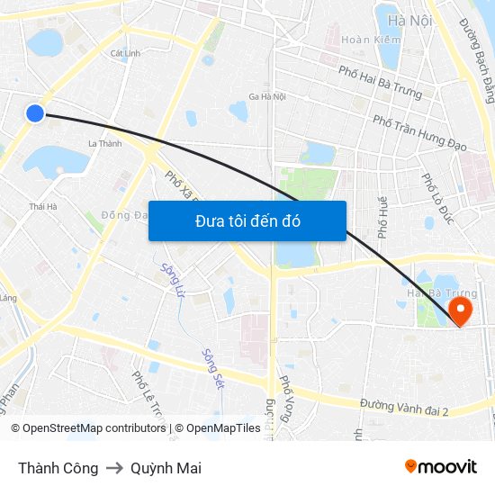 Thành Công to Quỳnh Mai map