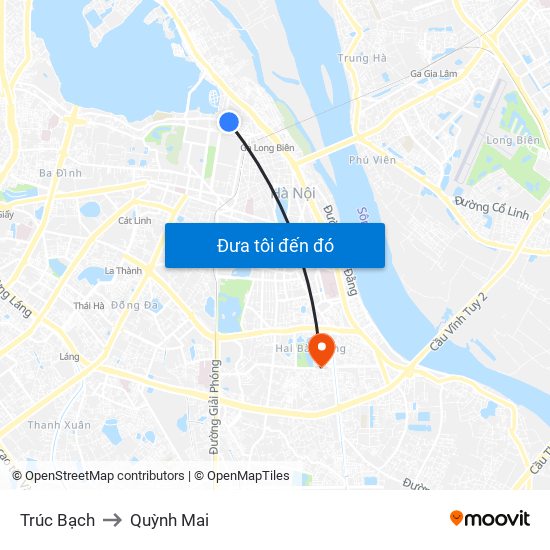 Trúc Bạch to Quỳnh Mai map