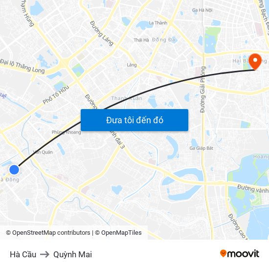Hà Cầu to Quỳnh Mai map