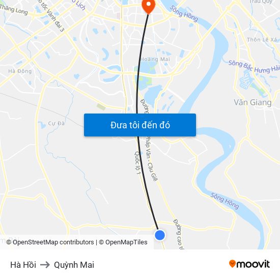 Hà Hồi to Quỳnh Mai map