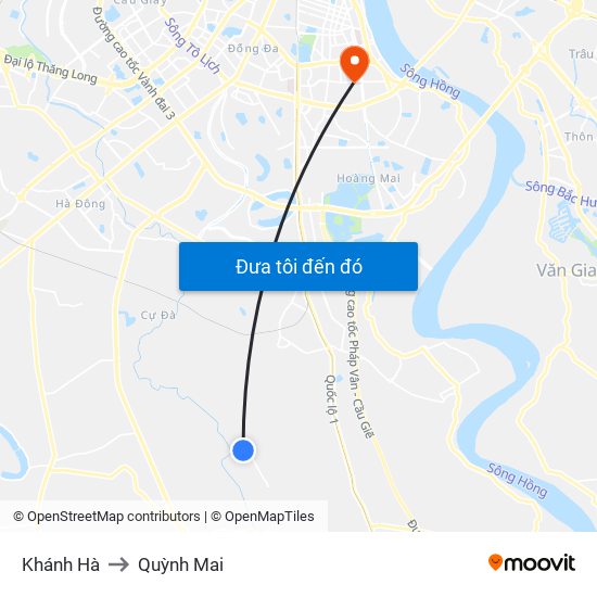 Khánh Hà to Quỳnh Mai map