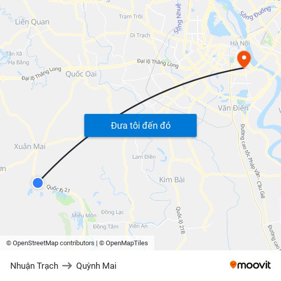 Nhuận Trạch to Quỳnh Mai map