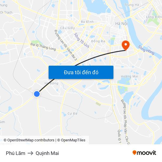 Phú Lãm to Quỳnh Mai map