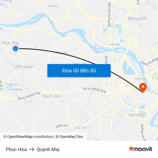 Phúc Hòa to Quỳnh Mai map