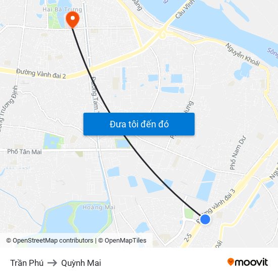 Trần Phú to Quỳnh Mai map