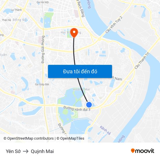 Yên Sở to Quỳnh Mai map