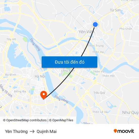 Yên Thường to Quỳnh Mai map