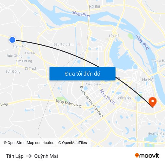 Tân Lập to Quỳnh Mai map