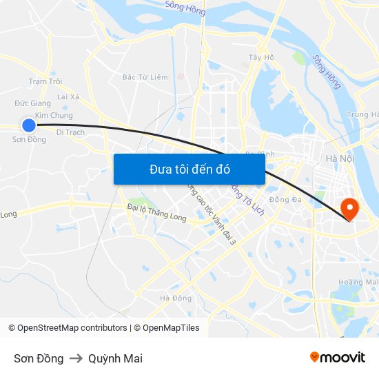 Sơn Đồng to Quỳnh Mai map