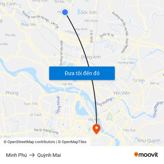 Minh Phú to Quỳnh Mai map