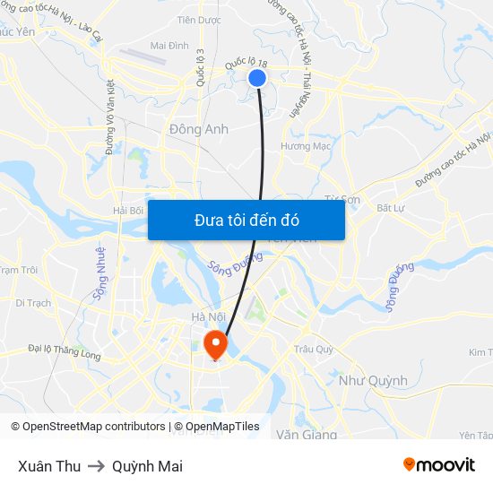 Xuân Thu to Quỳnh Mai map