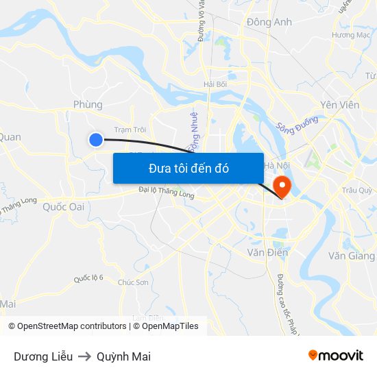 Dương Liễu to Quỳnh Mai map