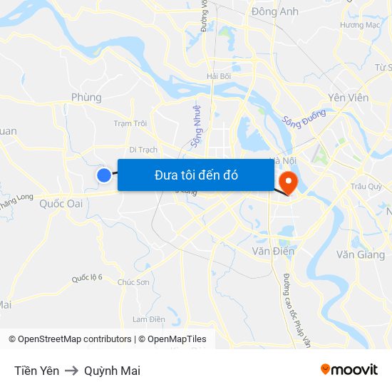 Tiền Yên to Quỳnh Mai map