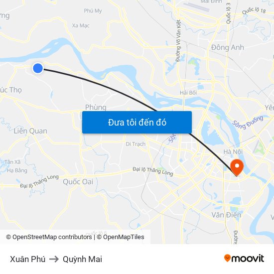 Xuân Phú to Quỳnh Mai map