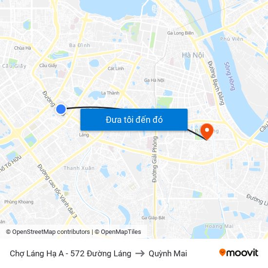 Chợ Láng Hạ A - 572 Đường Láng to Quỳnh Mai map