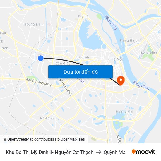 Khu Đô Thị Mỹ Đình Ii- Nguyễn Cơ Thạch to Quỳnh Mai map
