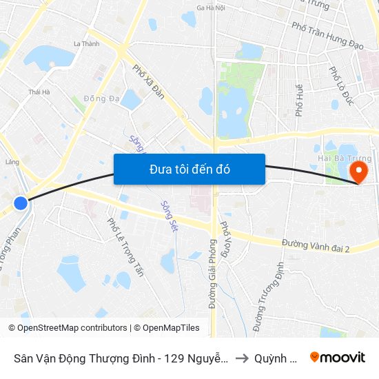 Sân Vận Động Thượng Đình - 129 Nguyễn Trãi to Quỳnh Mai map