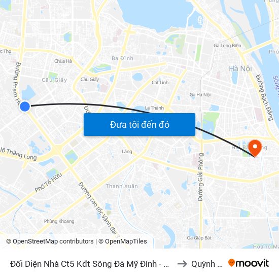 Đối Diện Nhà Ct5 Kđt Sông Đà Mỹ Đình - Phạm Hùng to Quỳnh Mai map