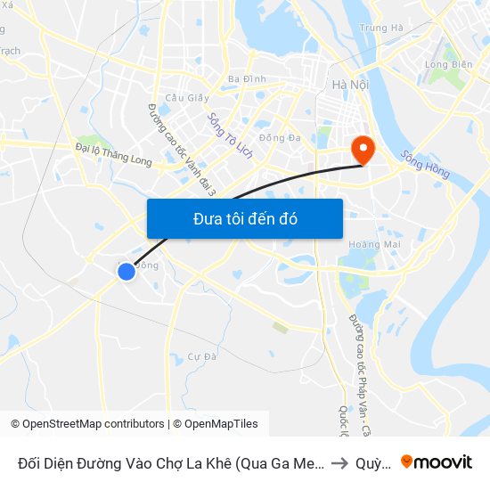 Đối Diện Đường Vào Chợ La Khê (Qua Ga Metro La Khê) - 405 Quang Trung (Hà Đông) to Quỳnh Mai map