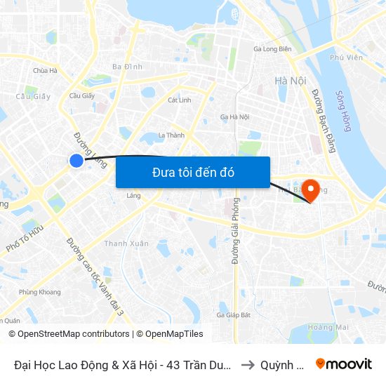 Đại Học Lao Động & Xã Hội - 43 Trần Duy Hưng to Quỳnh Mai map