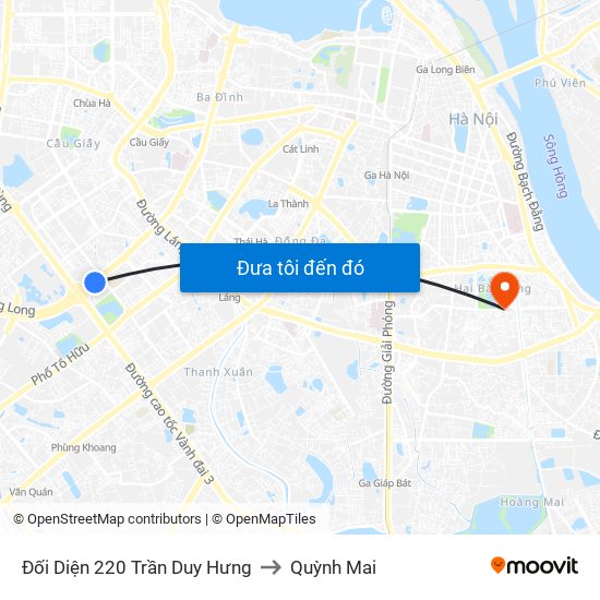 Đối Diện 220 Trần Duy Hưng to Quỳnh Mai map