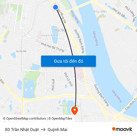 80 Trần Nhật Duật to Quỳnh Mai map