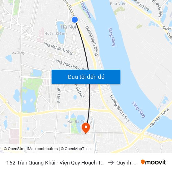 162 Trần Quang Khải - Viện Quy Hoạch Thủy Lợi to Quỳnh Mai map