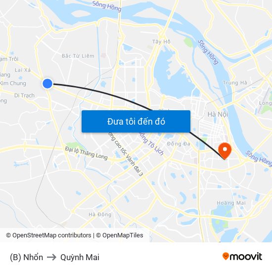 (B) Nhổn to Quỳnh Mai map