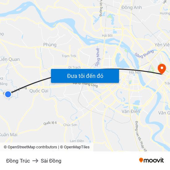 Đồng Trúc to Sài Đồng map