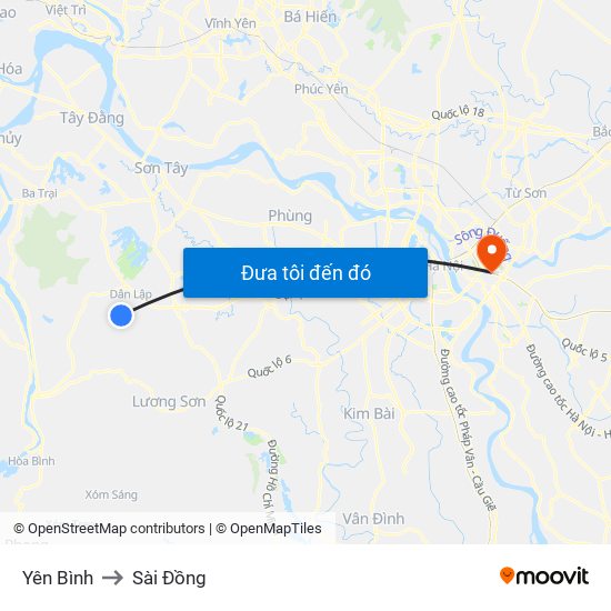 Yên Bình to Sài Đồng map