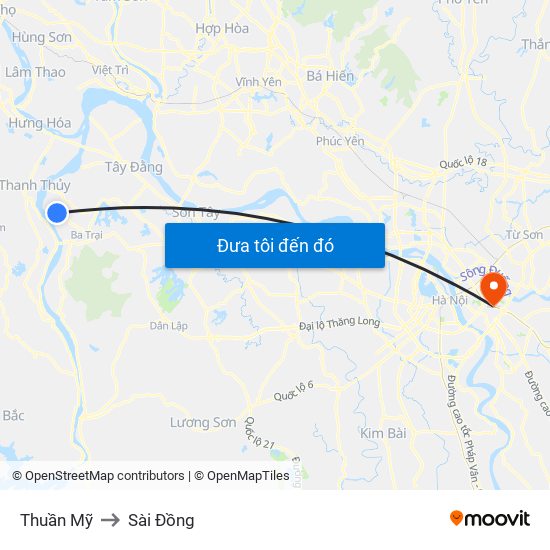 Thuần Mỹ to Sài Đồng map