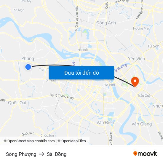 Song Phượng to Sài Đồng map