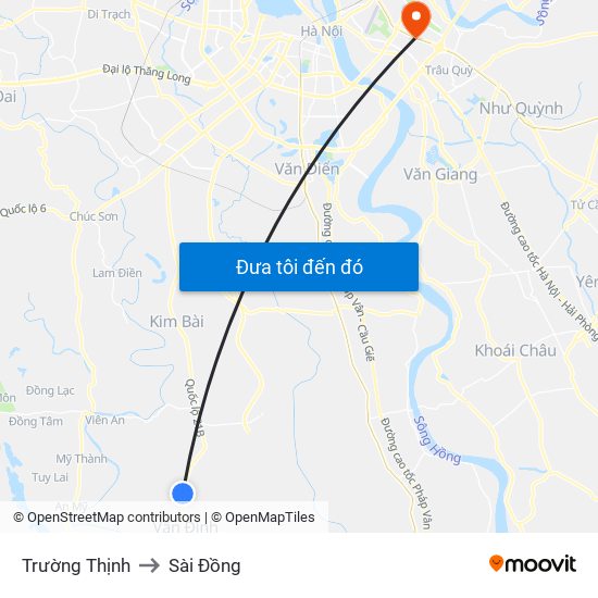 Trường Thịnh to Sài Đồng map