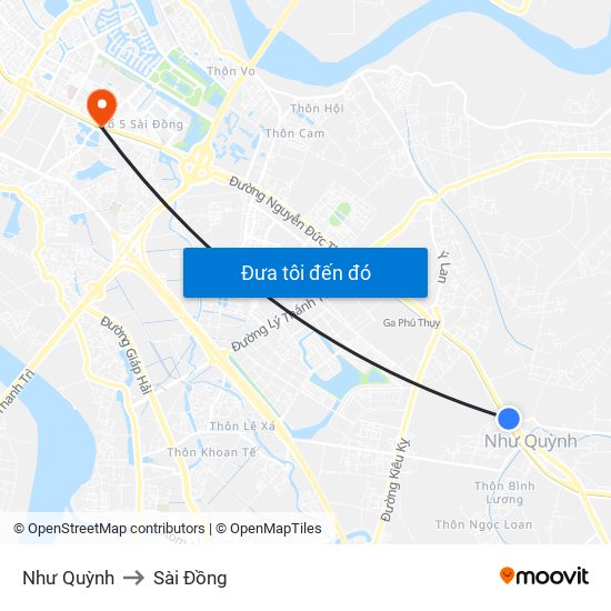 Như Quỳnh to Sài Đồng map